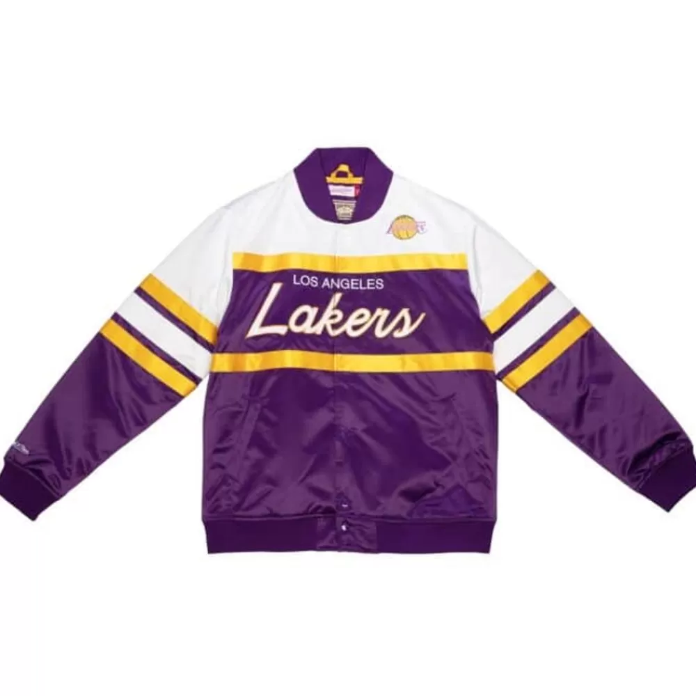 Apparel Mitchell & Ness Jackets & Outerwear-Special Script Heavyweight Satin Jacket Los Angeles Lakers