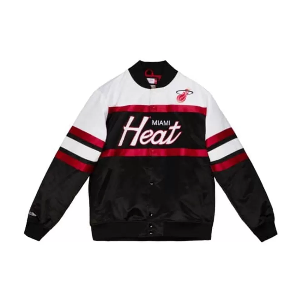 Apparel Mitchell & Ness Jackets & Outerwear-Special Script Heavyweight Satin Jacket Miami Heat