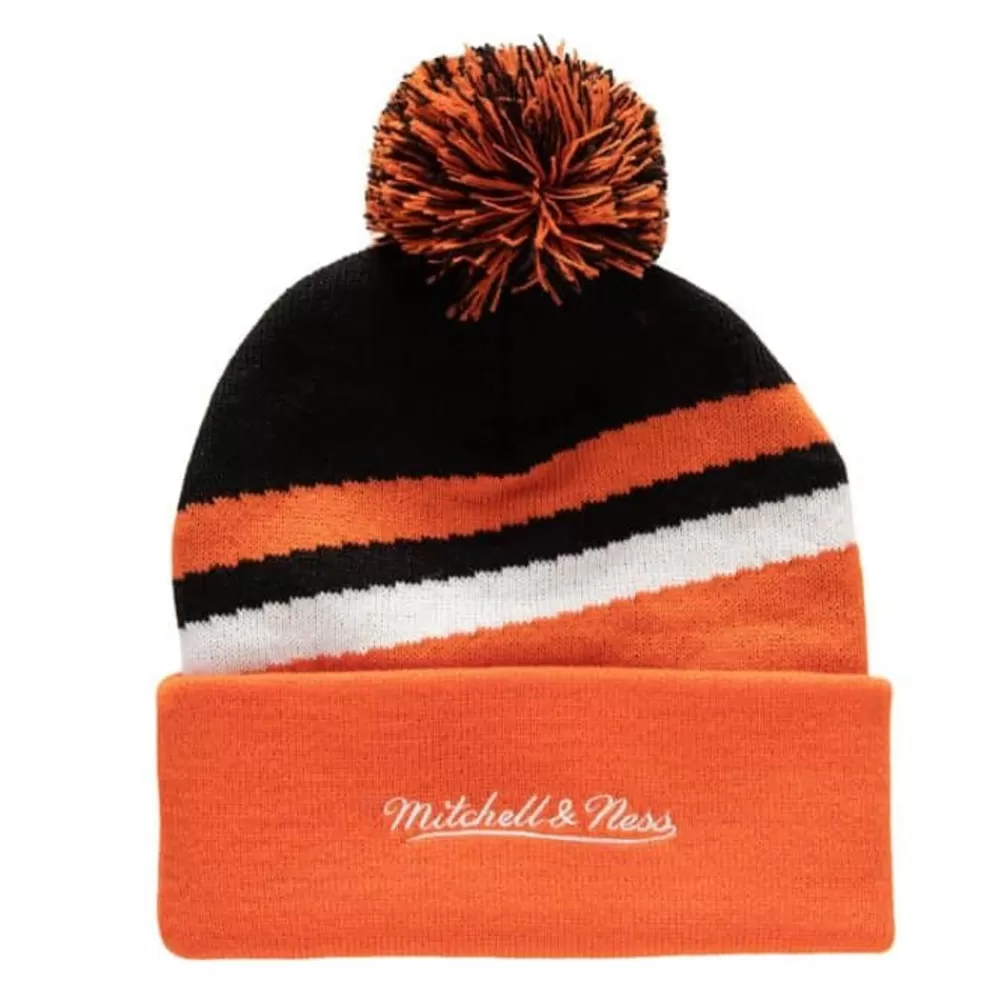 Headwear Mitchell & Ness -Stripe Pom Knit Anaheim Ducks