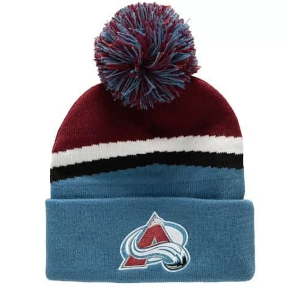 Headwear Mitchell & Ness -Stripe Pom Knit Colorado Avalanche