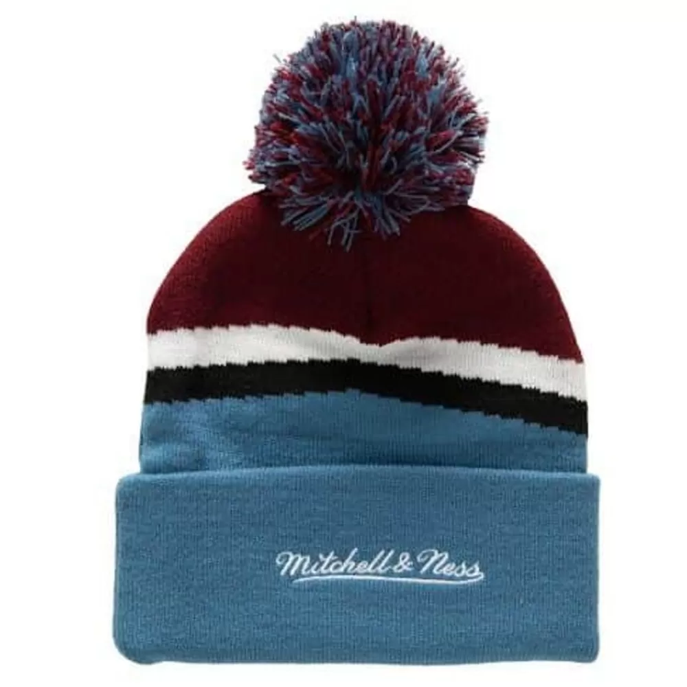 Headwear Mitchell & Ness -Stripe Pom Knit Colorado Avalanche