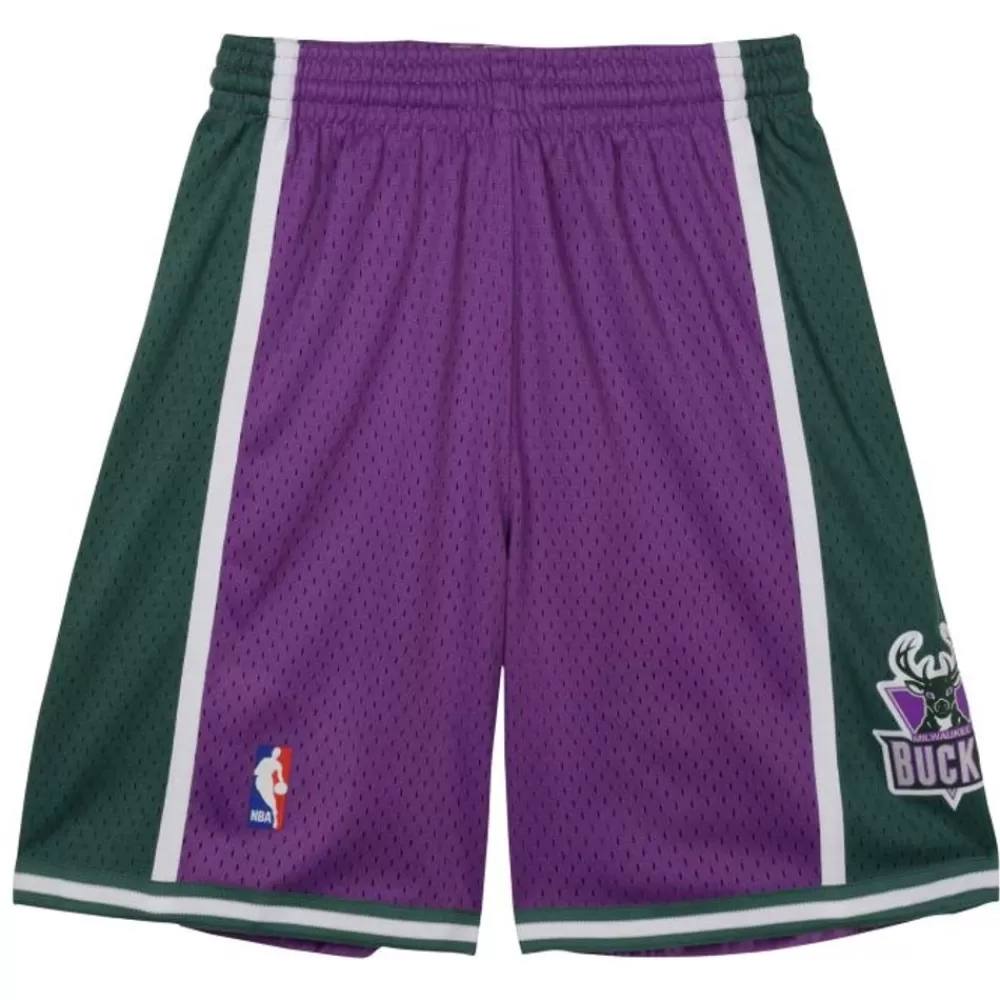 Apparel Mitchell & Ness Big Kids-Swingman Milwaukee Bucks Road Shorts