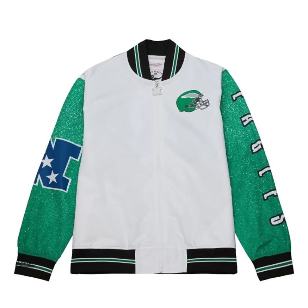 Apparel Mitchell & Ness Jackets & Outerwear-Team Burst Warm Up Jacket Philadelphia Eagles