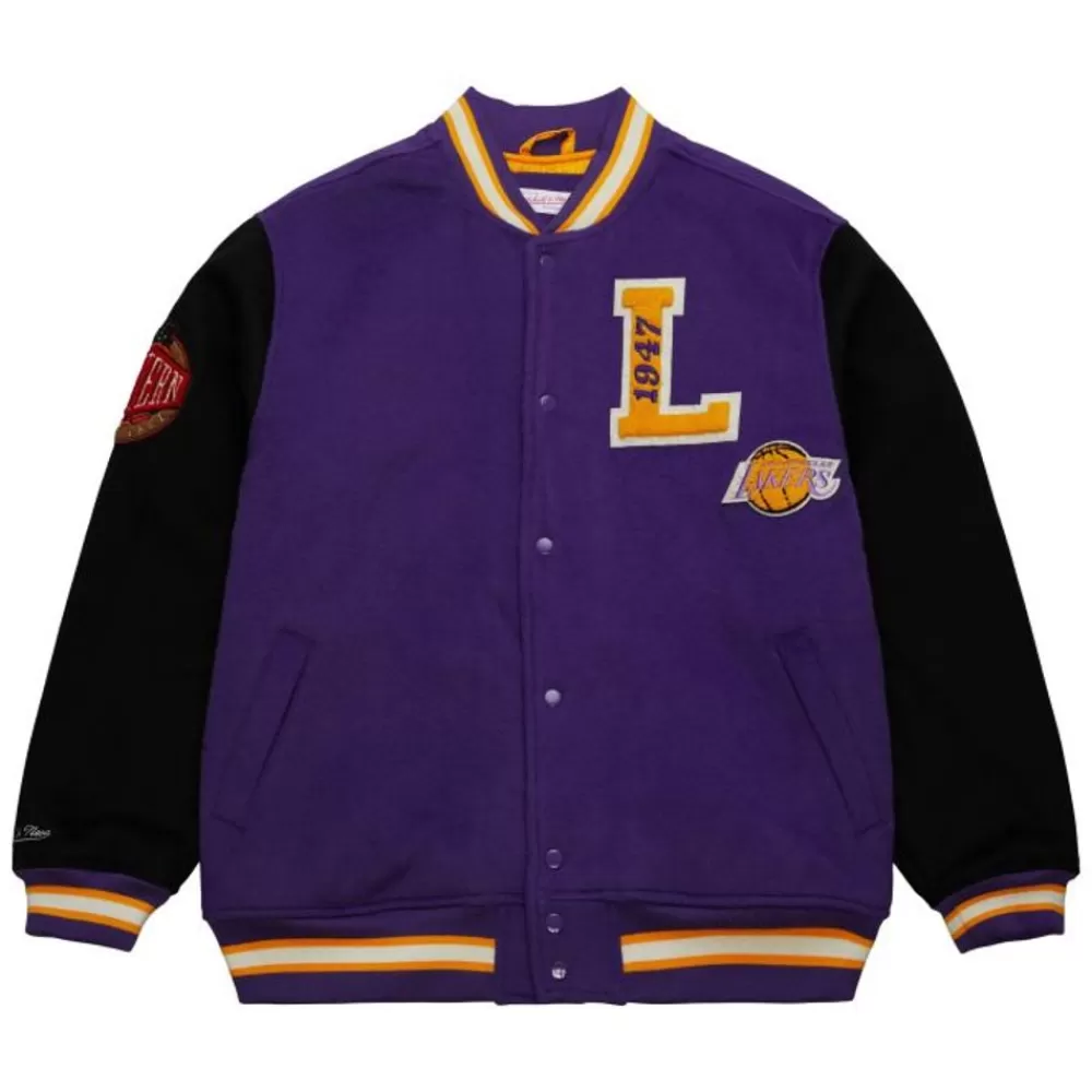 Apparel Mitchell & Ness Jackets & Outerwear-Team Legacy Varsity Jacket Los Angeles Lakers