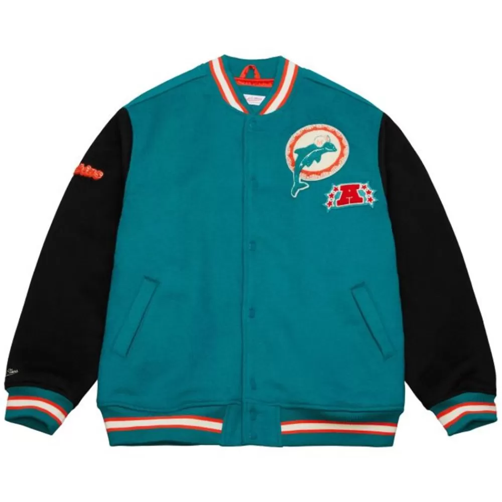 Apparel Mitchell & Ness Jackets & Outerwear-Team Legacy Varsity Jacket Miami Dolphins