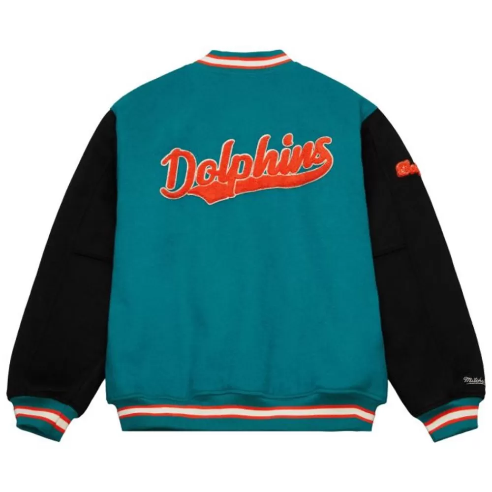 Apparel Mitchell & Ness Jackets & Outerwear-Team Legacy Varsity Jacket Miami Dolphins