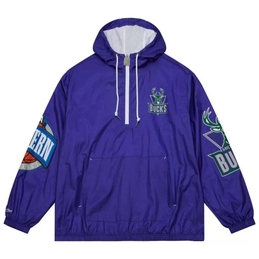 Apparel Mitchell & Ness Jackets & Outerwear-Team Og 2.0 Anorak Windbreaker Milwaukee Bucks