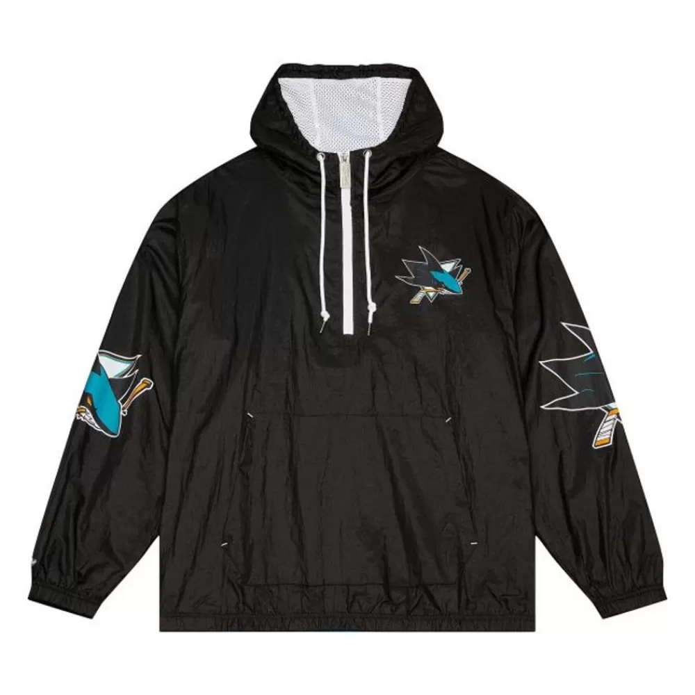 Apparel Mitchell & Ness Jackets & Outerwear-Team Og 2.0 Anorak Windbreaker San Jose Sharks