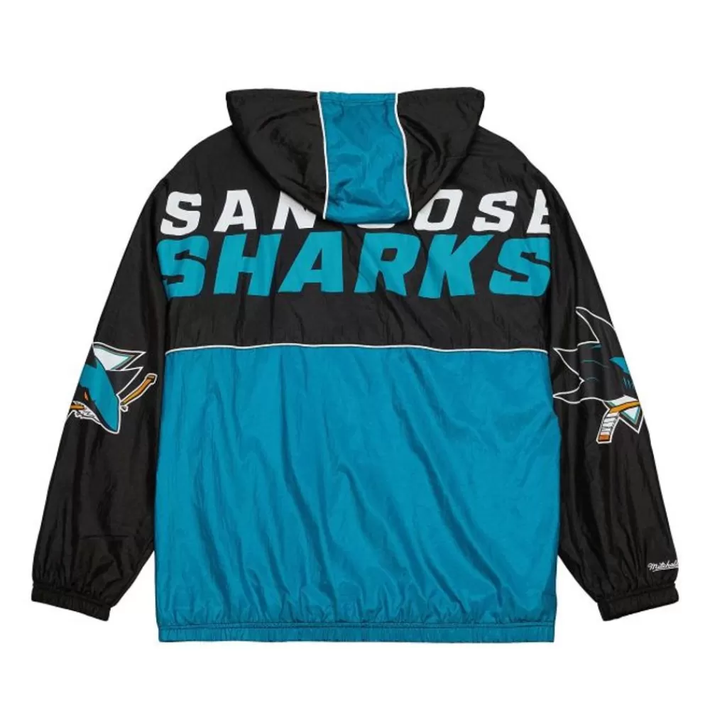 Apparel Mitchell & Ness Jackets & Outerwear-Team Og 2.0 Anorak Windbreaker San Jose Sharks