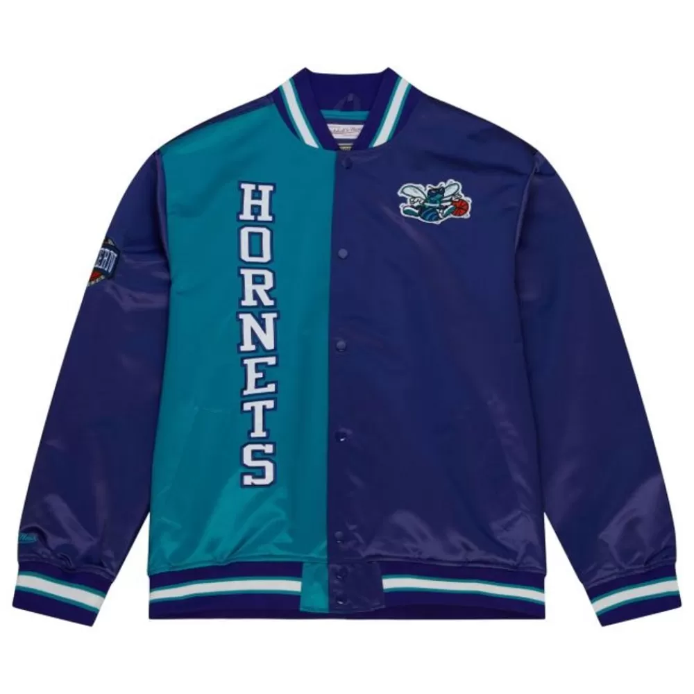 Apparel Mitchell & Ness Jackets & Outerwear-Team Og 2.0 Lightweight Satin Jacket Charlotte Hornets