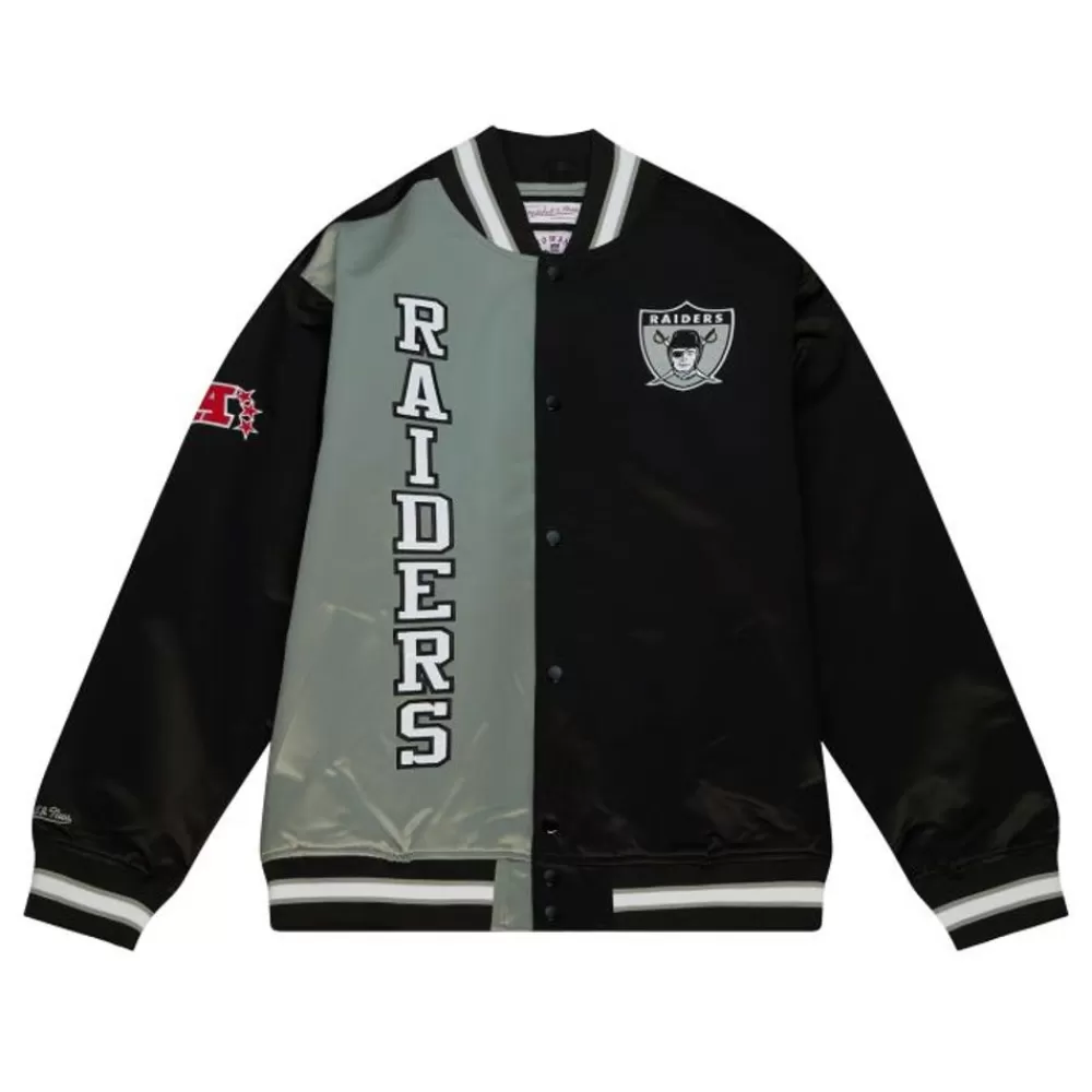 Apparel Mitchell & Ness Jackets & Outerwear-Team Og 2.0 Lightweight Satin Jacket Oakland Raiders