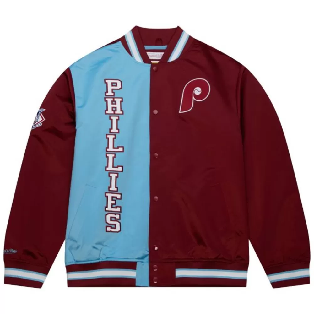 Apparel Mitchell & Ness Jackets & Outerwear-Team Og 2.0 Lightweight Satin Jacket Philadelphia Phillies