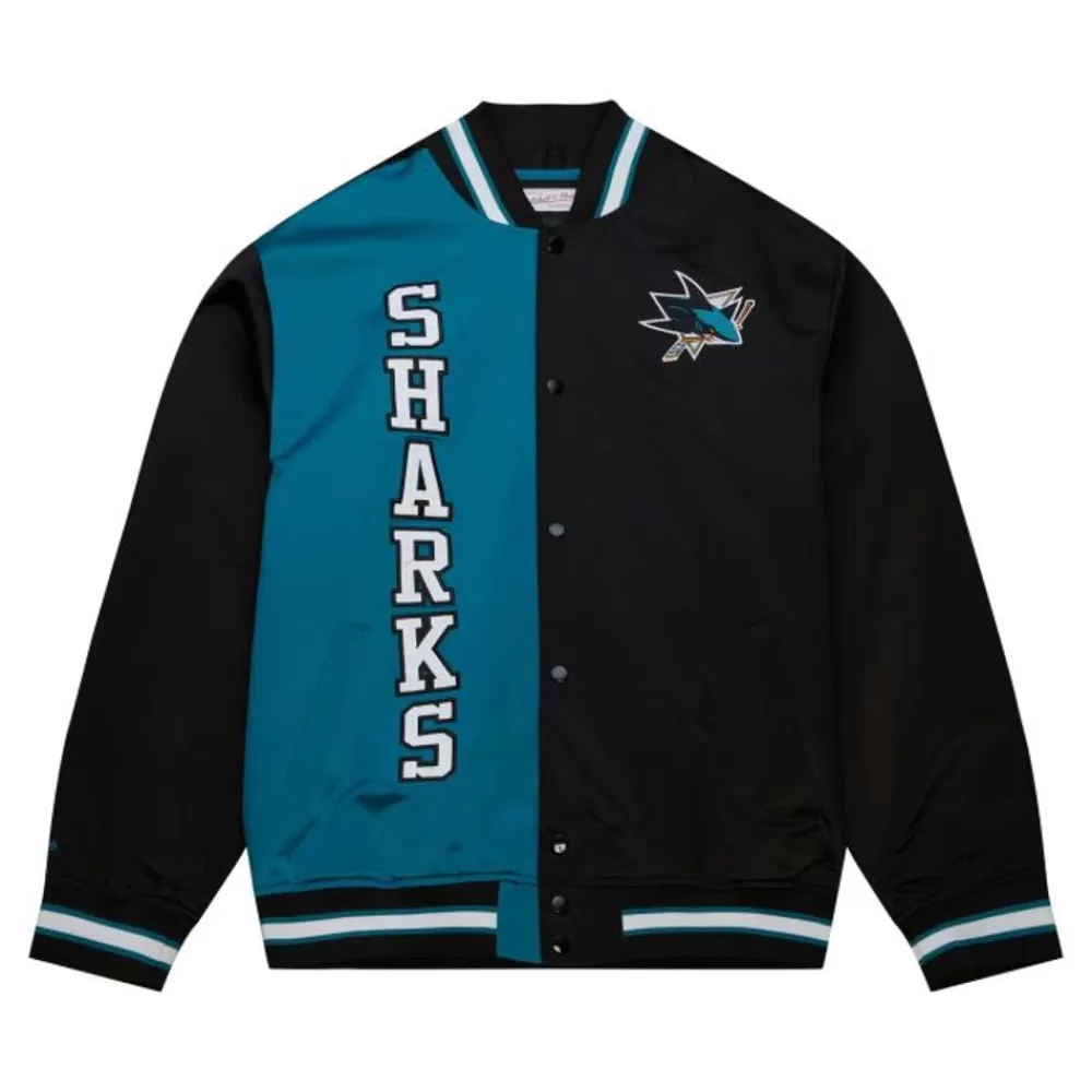 Apparel Mitchell & Ness Jackets & Outerwear-Team Og 2.0 Lightweight Satin Jacket San Jose Sharks