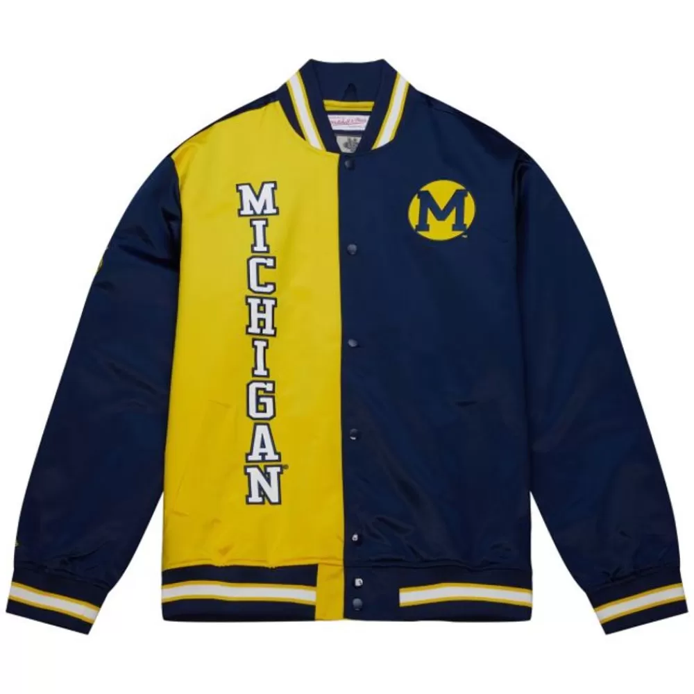 Apparel Mitchell & Ness Jackets & Outerwear-Team Og 2.0 Lightweight Satin Jacket University Of Michigan