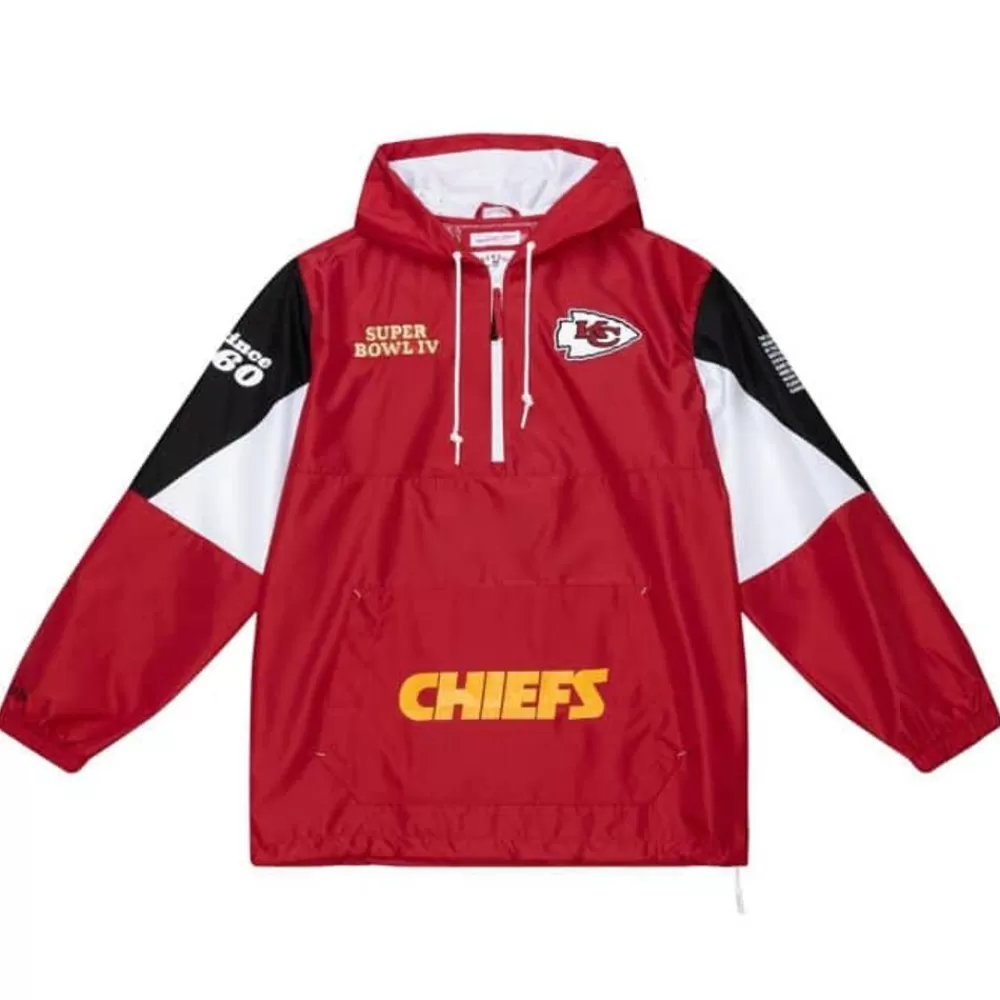 Apparel Mitchell & Ness Jackets & Outerwear-Team Origins Pullover Anorak Kansas City Chiefs