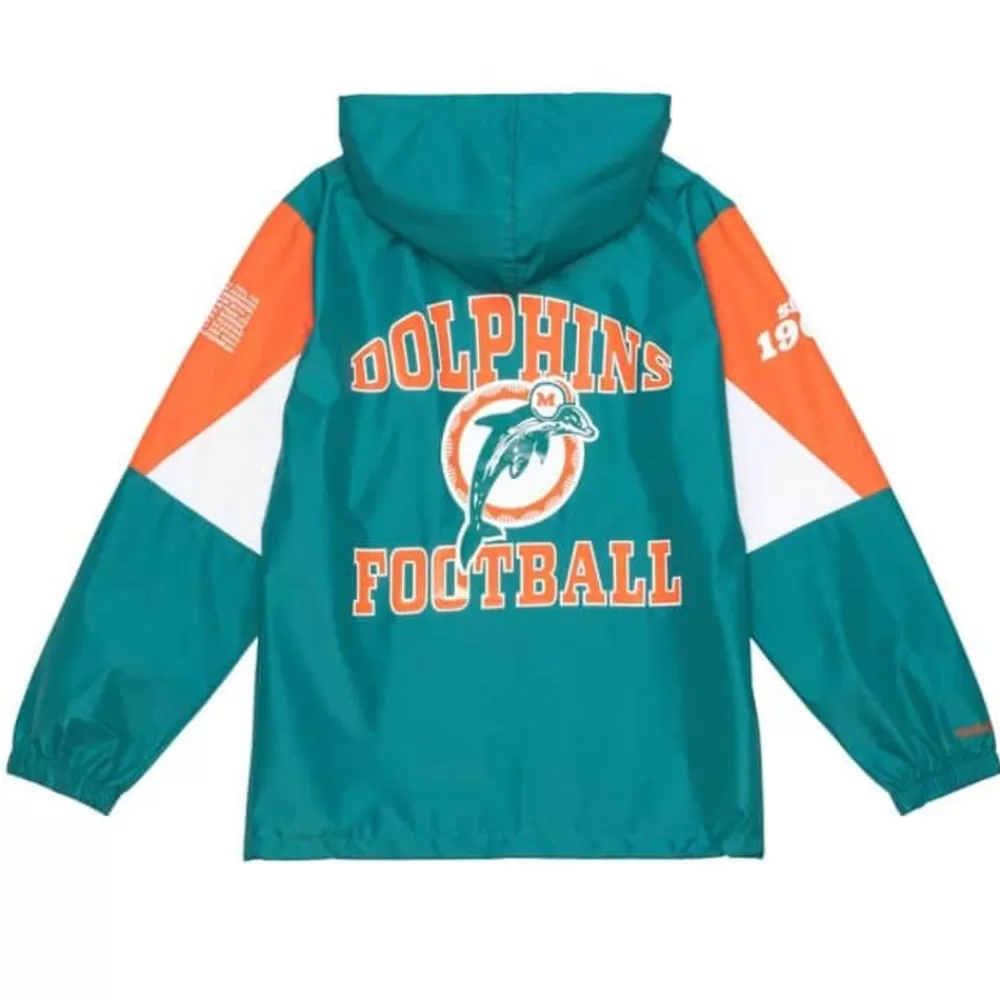 Apparel Mitchell & Ness Jackets & Outerwear-Team Origins Pullover Anorak Miami Dolphins