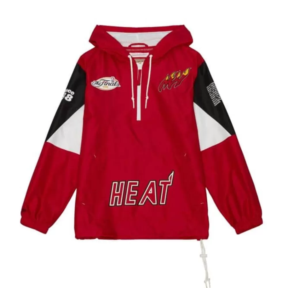 Apparel Mitchell & Ness Jackets & Outerwear-Team Origins Pullover Anorak Miami Heat