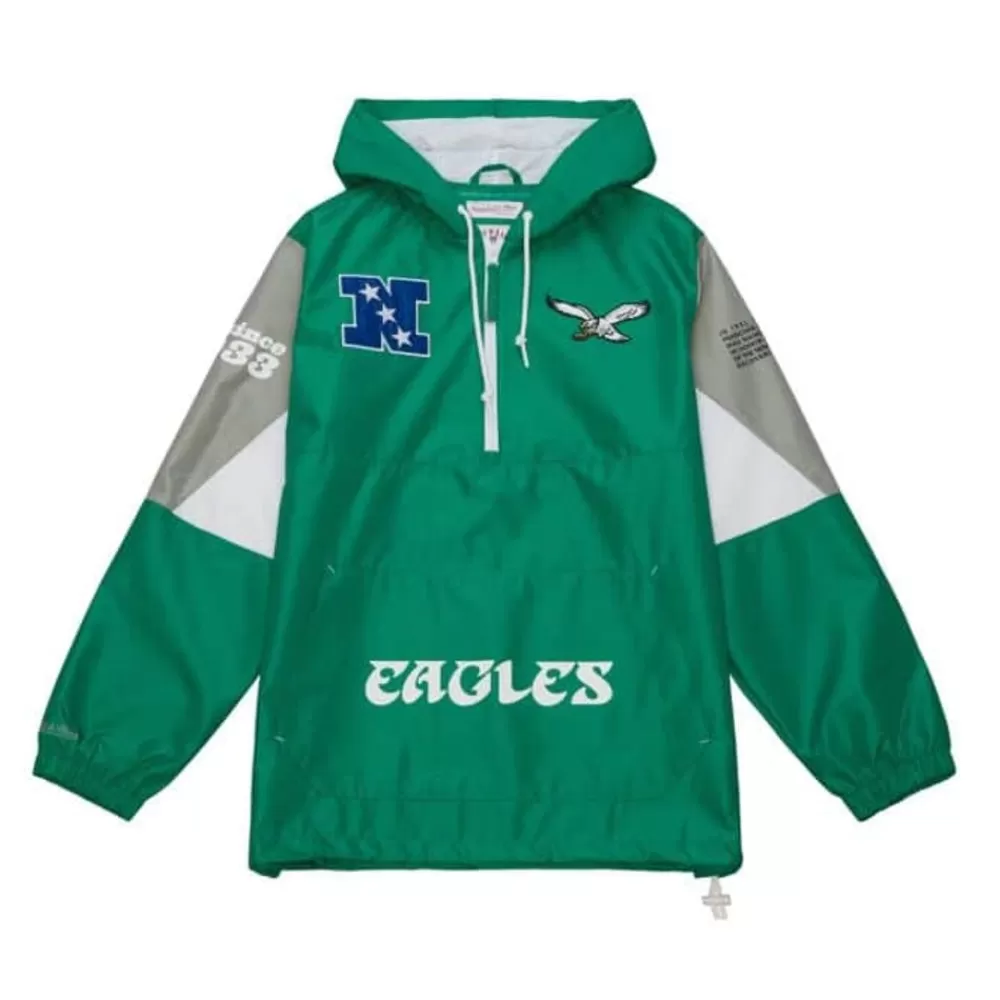 Apparel Mitchell & Ness Jackets & Outerwear-Team Origins Pullover Anorak Philadelphia Eagles