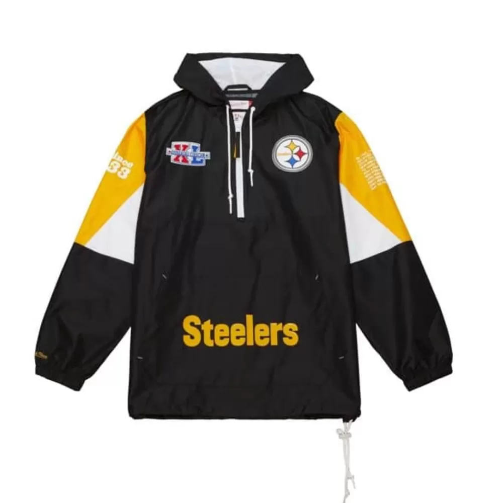 Apparel Mitchell & Ness Jackets & Outerwear-Team Origins Pullover Anorak Pittsburgh Steelers