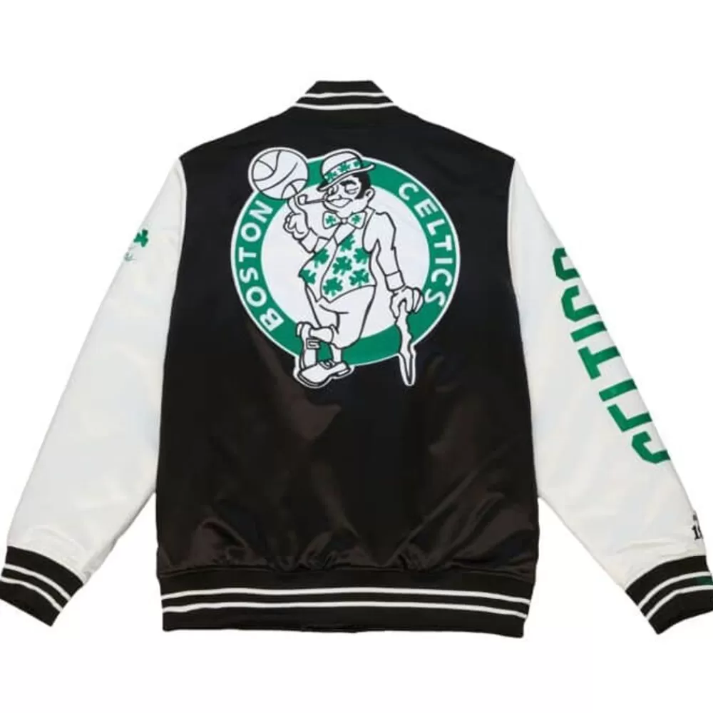 Apparel Mitchell & Ness Jackets & Outerwear-Team Origins Varsity Satin Jacket Boston Celtics