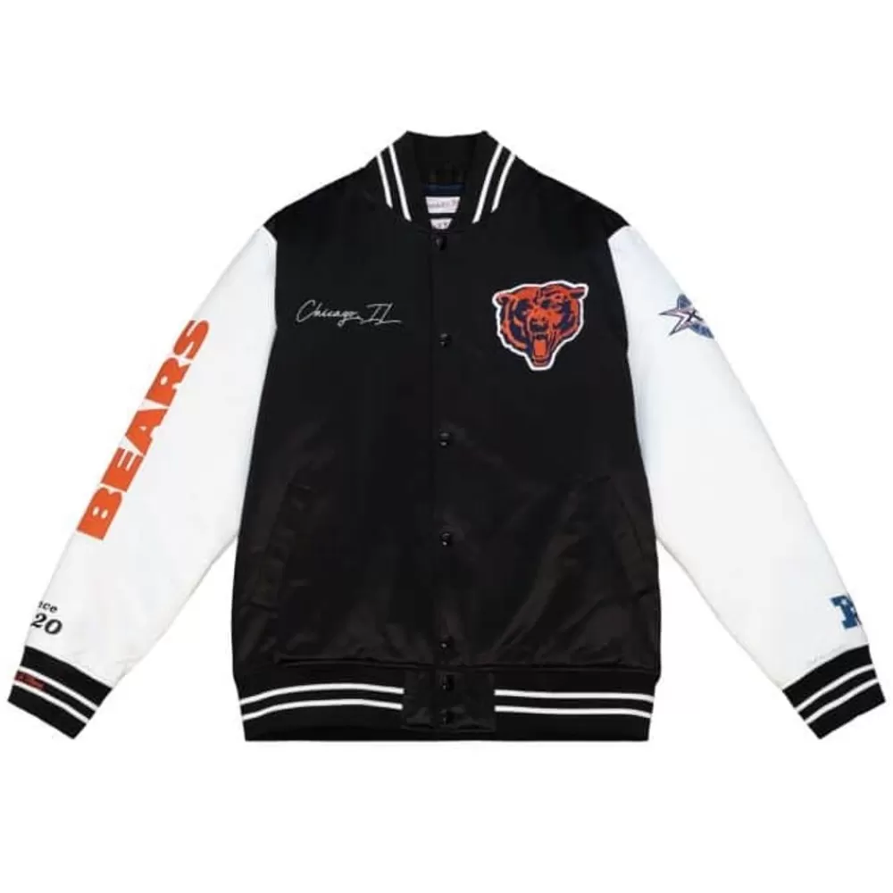 Apparel Mitchell & Ness Jackets & Outerwear-Team Origins Varsity Satin Jacket Chicago Bears