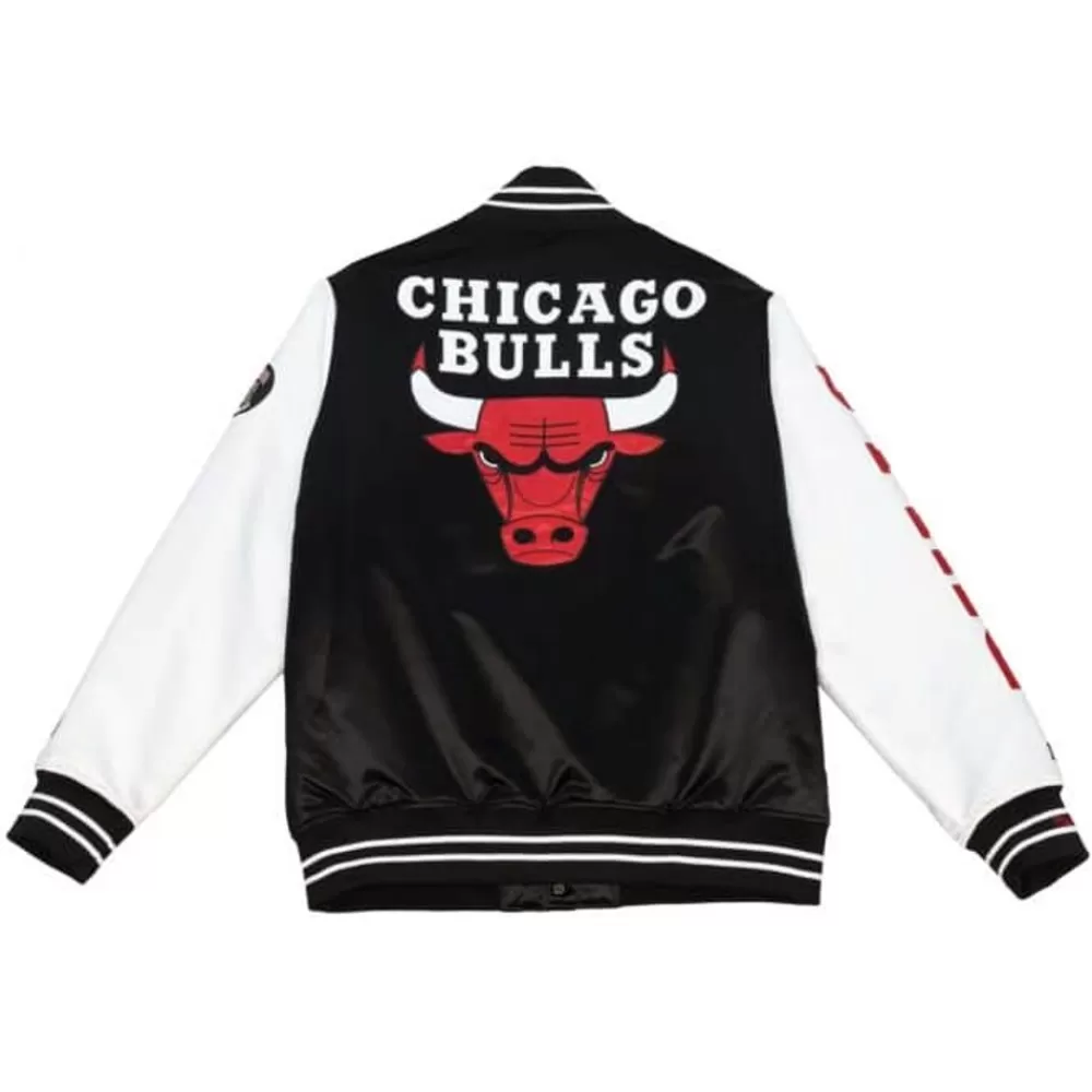 Apparel Mitchell & Ness Jackets & Outerwear-Team Origins Varsity Satin Jacket Chicago Bulls