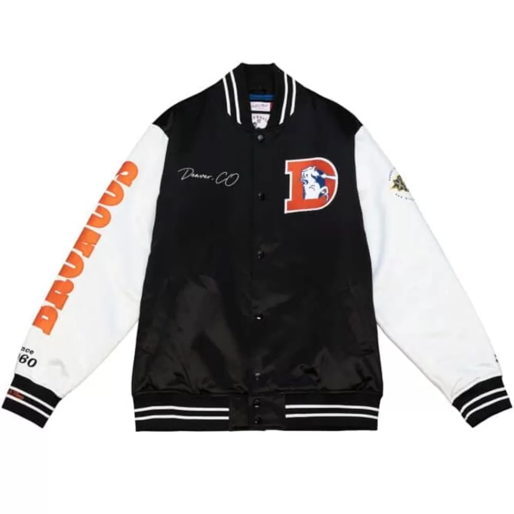 Apparel Mitchell & Ness Jackets & Outerwear-Team Origins Varsity Satin Jacket Denver Broncos