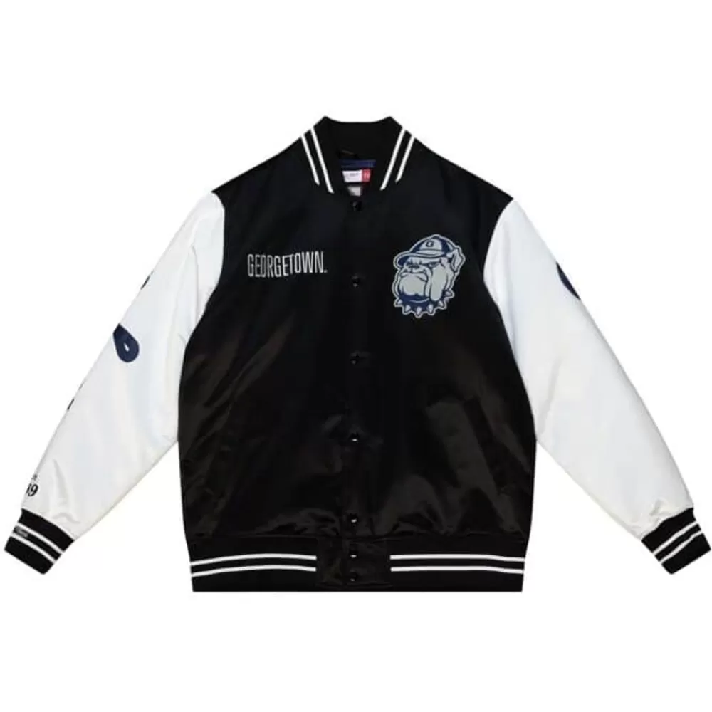 Apparel Mitchell & Ness Jackets & Outerwear-Team Origins Varsity Satin Jacket Georgetown University