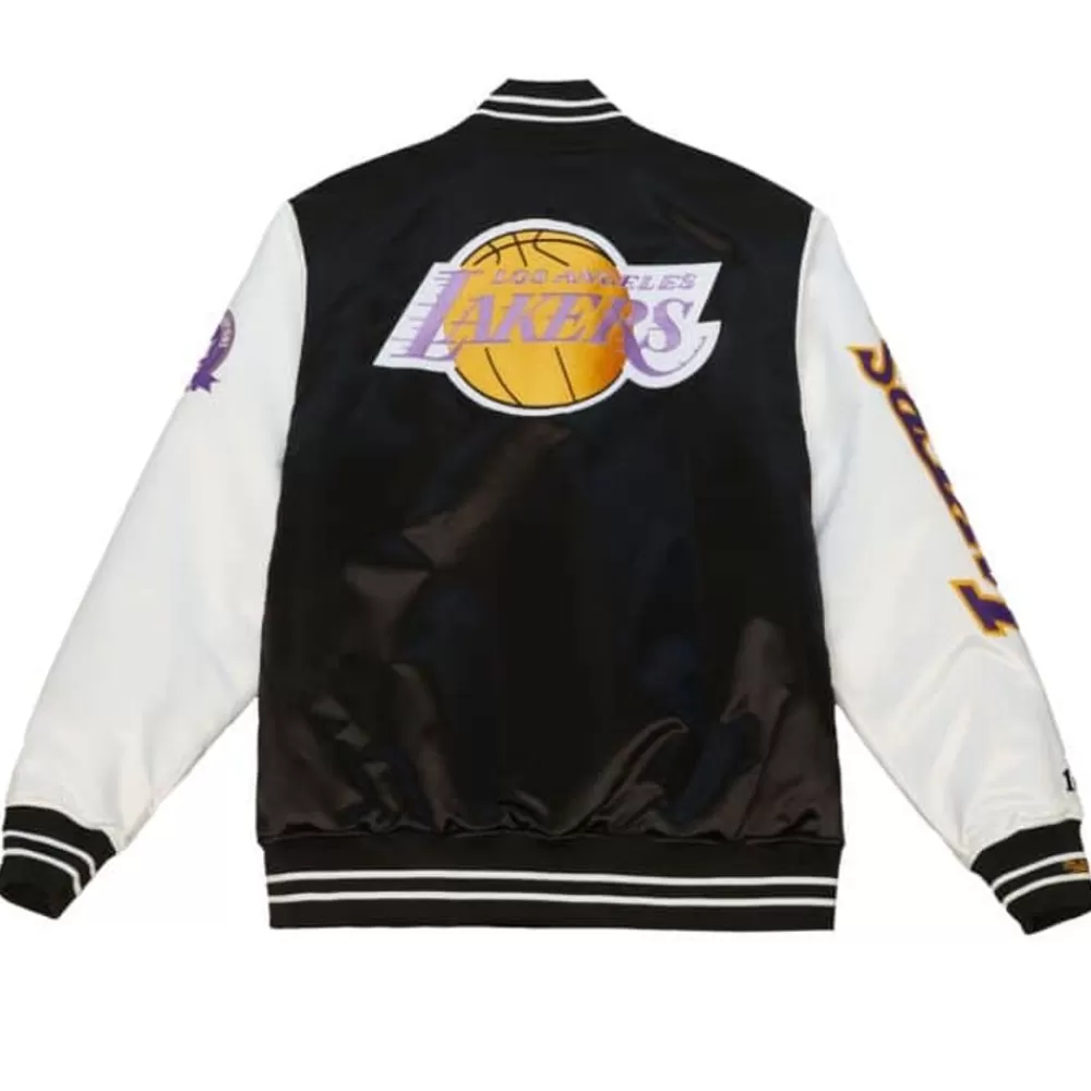 Apparel Mitchell & Ness Jackets & Outerwear-Team Origins Varsity Satin Jacket Los Angeles Lakers