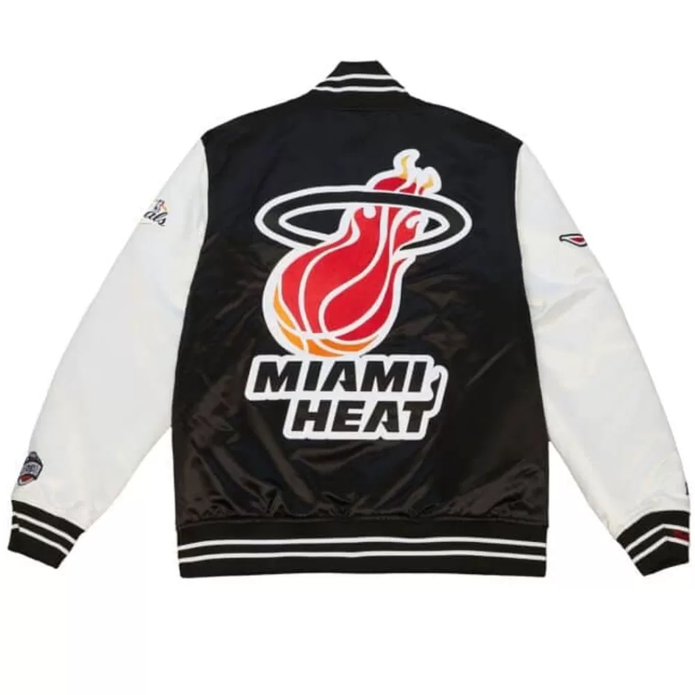 Apparel Mitchell & Ness Jackets & Outerwear-Team Origins Varsity Satin Jacket Miami Heat