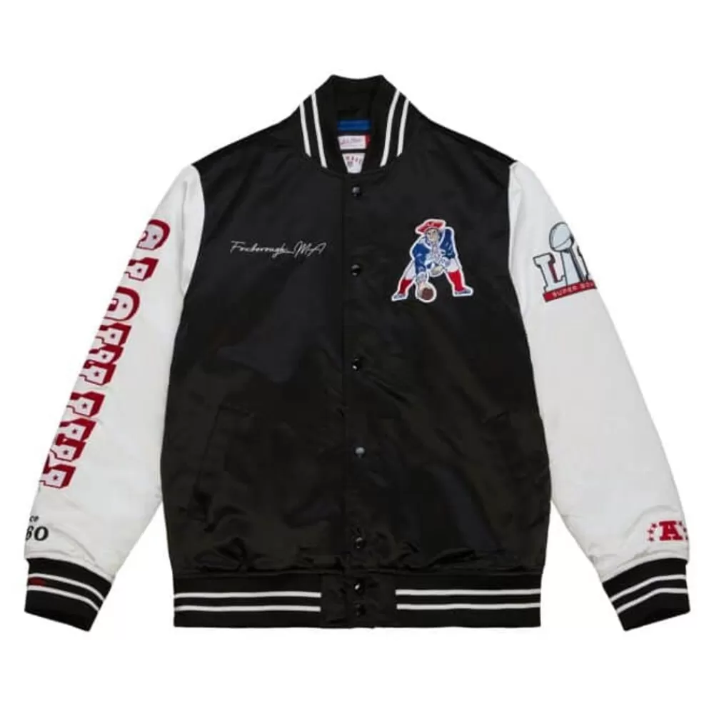 Apparel Mitchell & Ness Jackets & Outerwear-Team Origins Varsity Satin Jacket New England Patriots