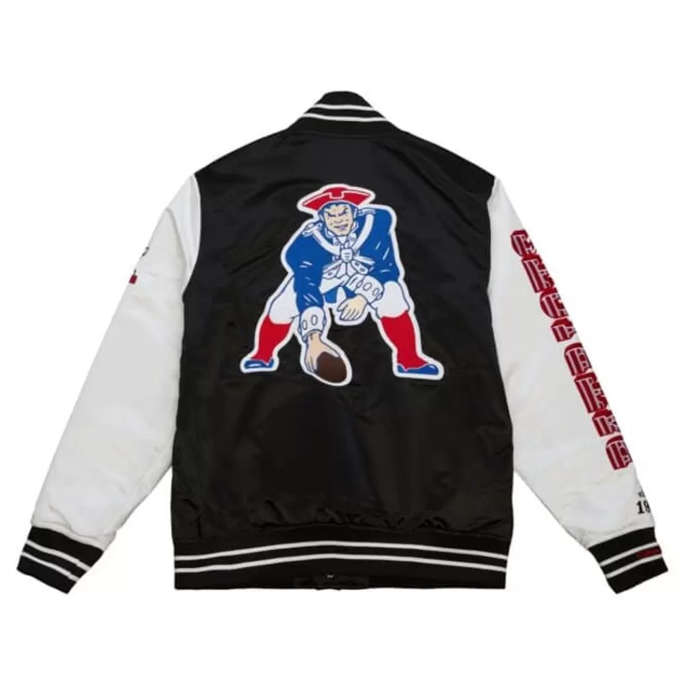 Apparel Mitchell & Ness Jackets & Outerwear-Team Origins Varsity Satin Jacket New England Patriots