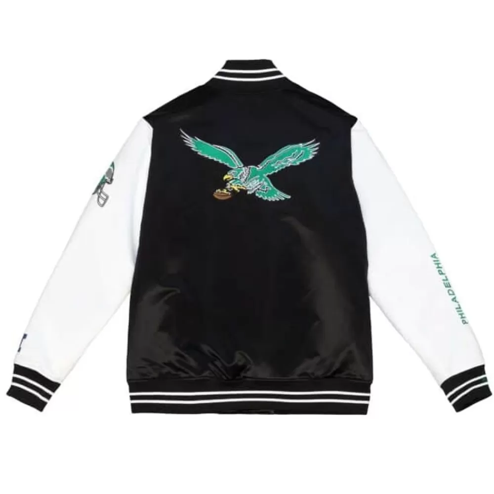 Apparel Mitchell & Ness Jackets & Outerwear-Team Origins Varsity Satin Jacket Philadelphia Eagles