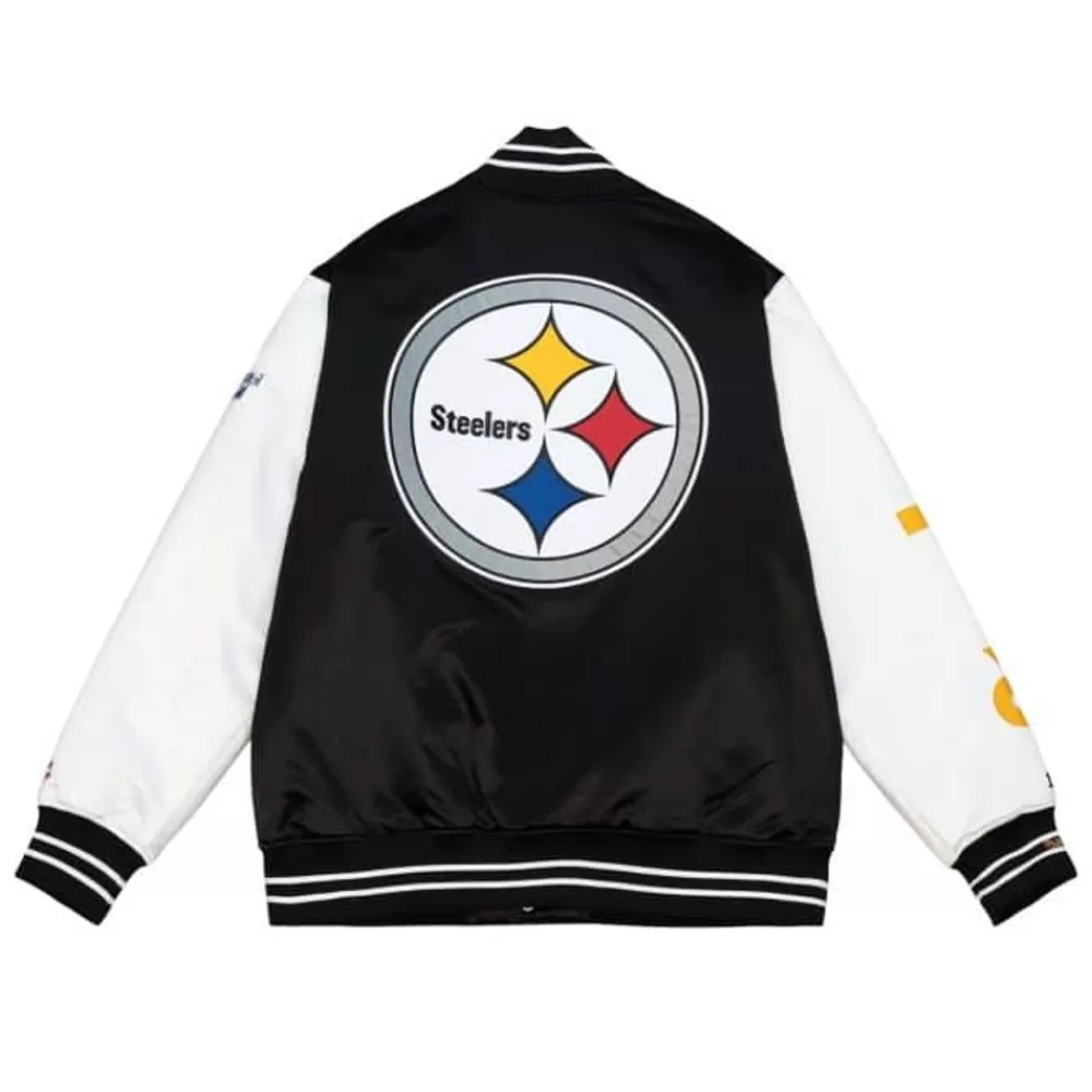 Apparel Mitchell & Ness Jackets & Outerwear-Team Origins Varsity Satin Jacket Pittsburgh Steelers