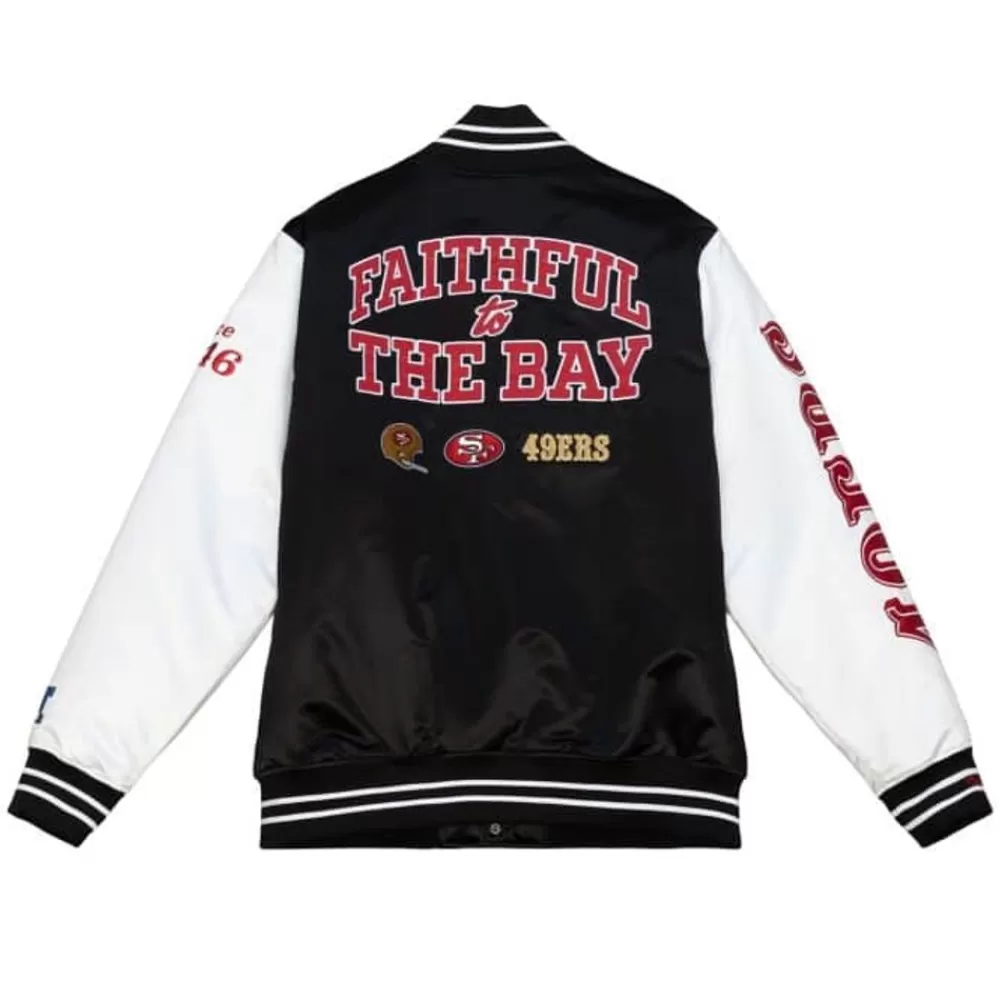 Apparel Mitchell & Ness Jackets & Outerwear-Team Origins Varsity Satin Jacket San Francisco 49Ers