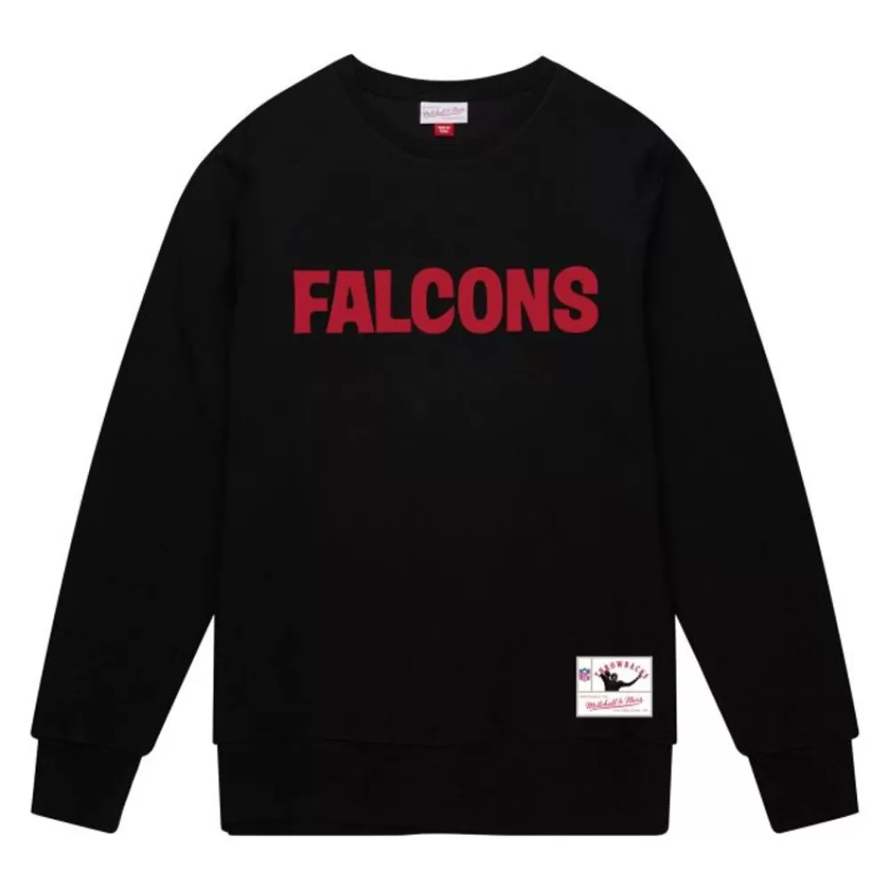 Apparel Mitchell & Ness Hoodies & Sweatshirts-Team Wordmark 1 Crew Atlanta Falcons