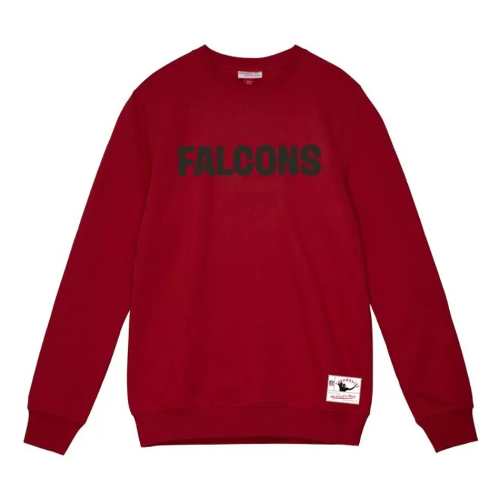 Apparel Mitchell & Ness Hoodies & Sweatshirts-Team Wordmark 1 Crew Atlanta Falcons