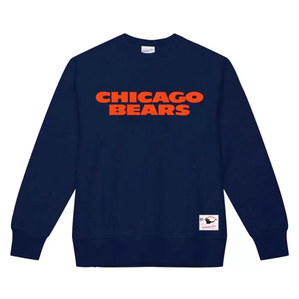 Apparel Mitchell & Ness Hoodies & Sweatshirts-Team Wordmark 1 Crew Chicago Bears
