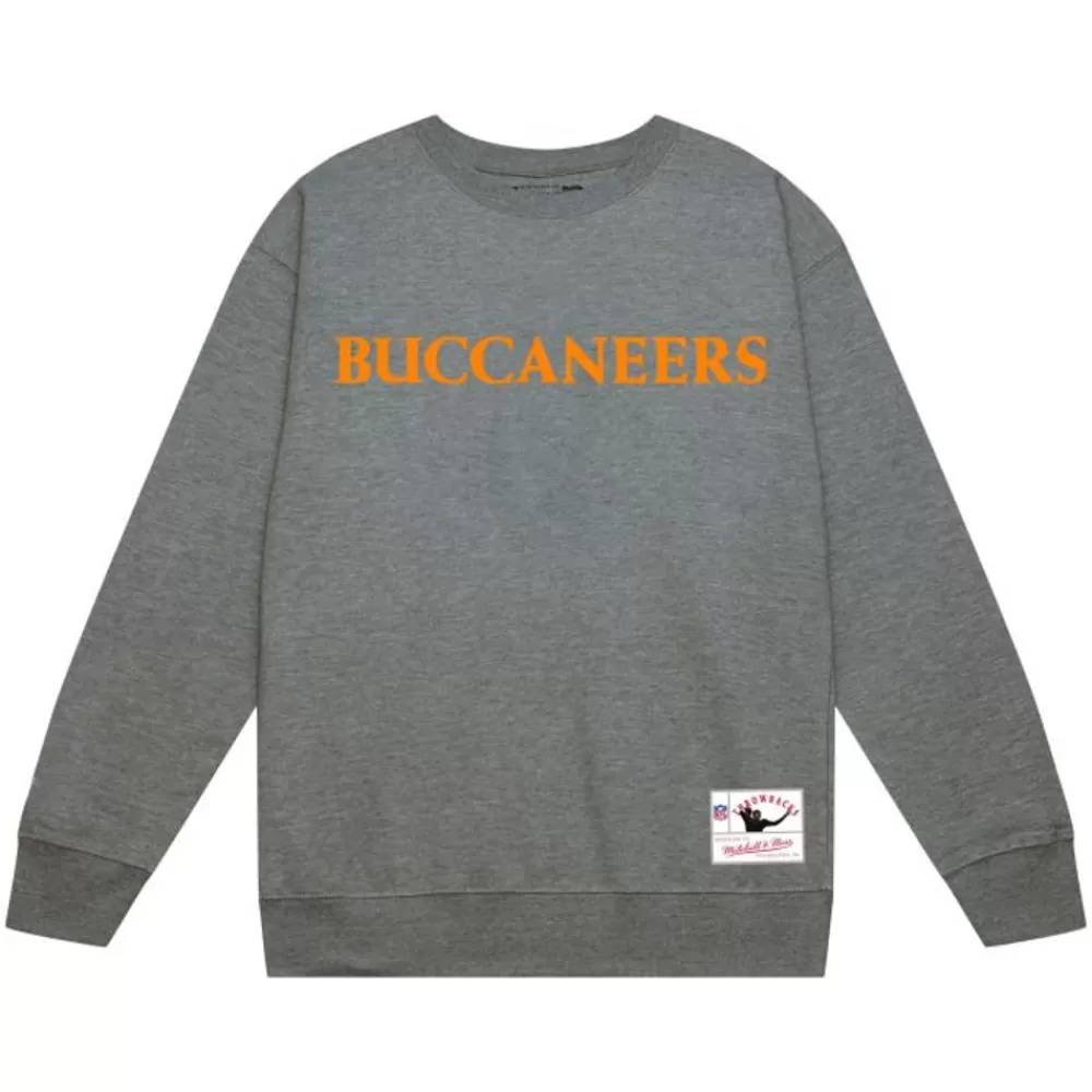 Apparel Mitchell & Ness Hoodies & Sweatshirts-Team Wordmark 1 Crew Tampa Bay Buccaneers