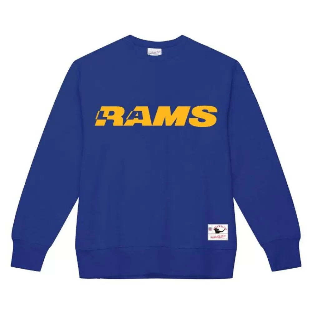 Apparel Mitchell & Ness Hoodies & Sweatshirts-Team Wordmark 2 Crew Los Angeles Rams