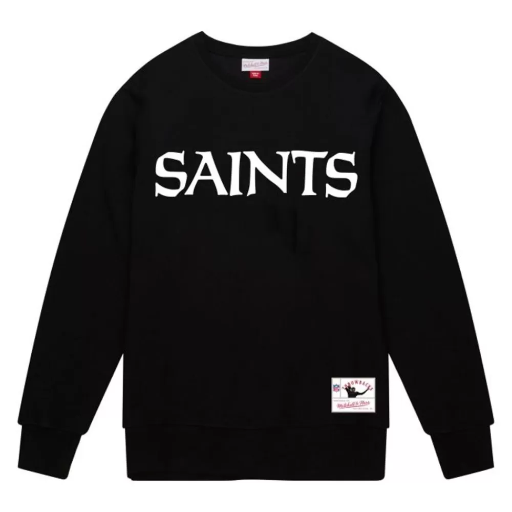 Apparel Mitchell & Ness Hoodies & Sweatshirts-Team Wordmark 2 Crew New Orleans Saints