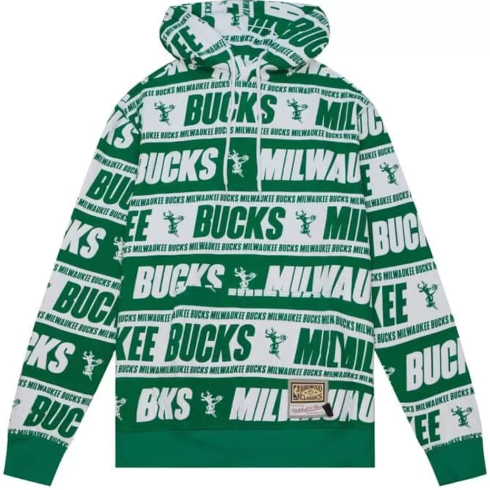 Apparel Mitchell & Ness Hoodies & Sweatshirts-Teamwrap Hoodie Milwaukee Bucks
