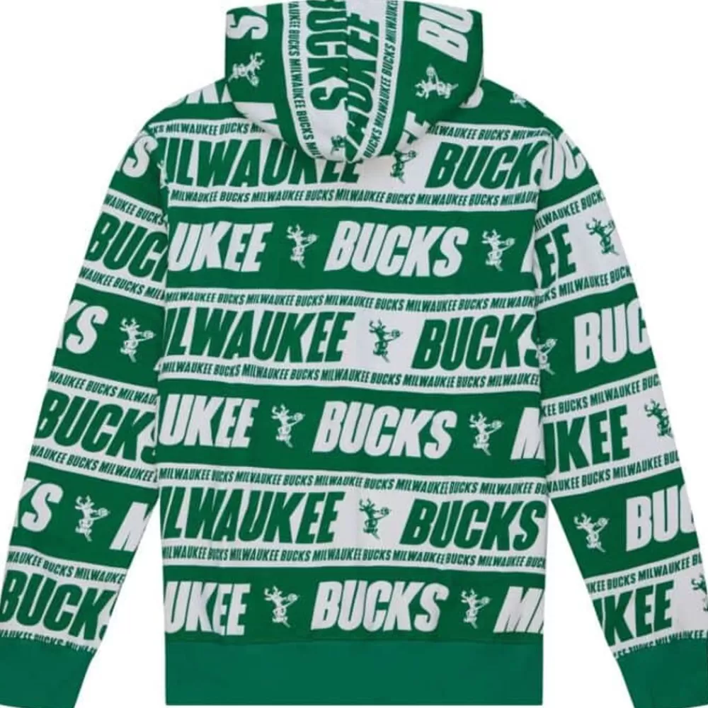 Apparel Mitchell & Ness Hoodies & Sweatshirts-Teamwrap Hoodie Milwaukee Bucks