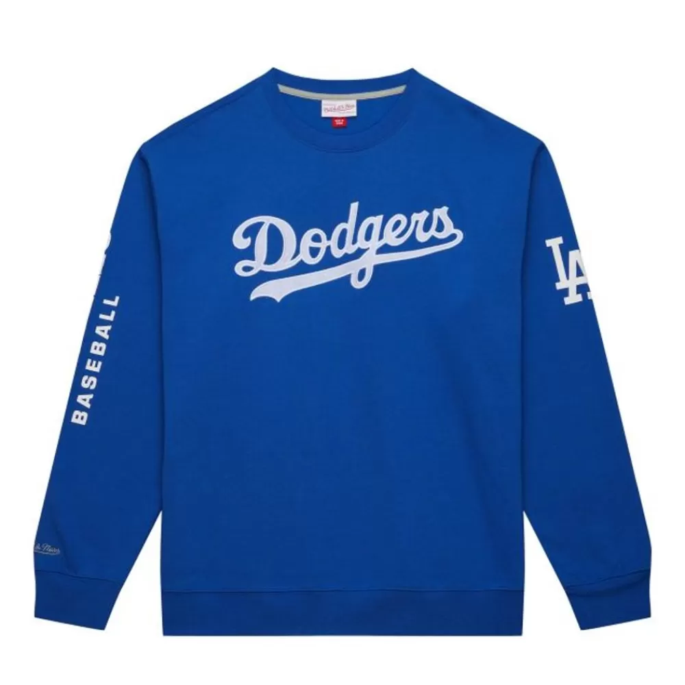 Apparel Mitchell & Ness Hoodies & Sweatshirts-There And Back Fleece Crew Current Logo Los Angeles Dodgers