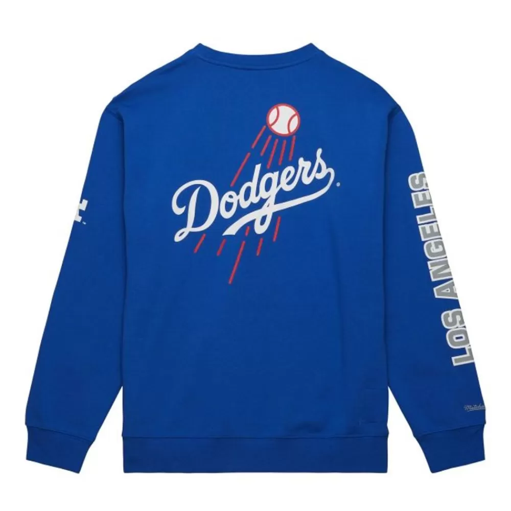 Apparel Mitchell & Ness Hoodies & Sweatshirts-There And Back Fleece Crew Current Logo Los Angeles Dodgers