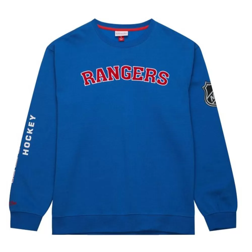 Apparel Mitchell & Ness Hoodies & Sweatshirts-There And Back Fleece Crew Current Logo New York Rangers