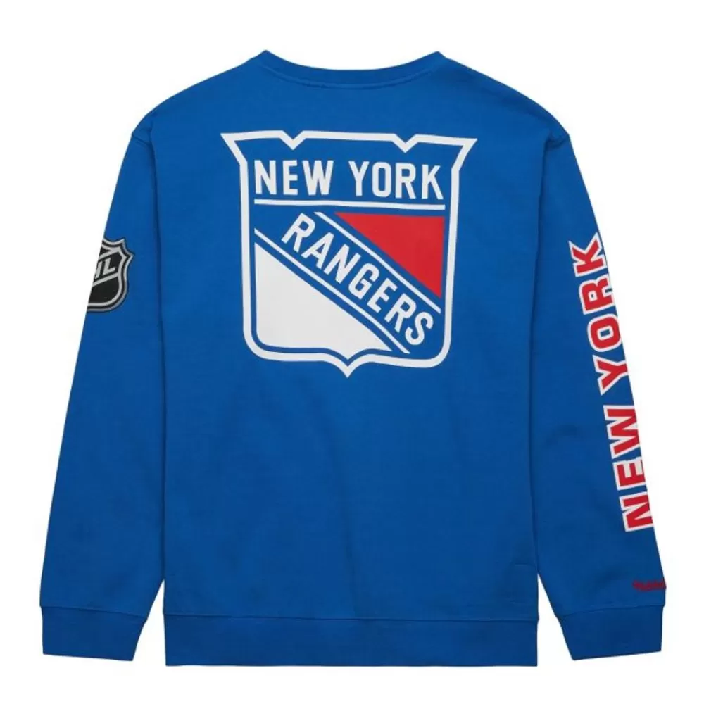 Apparel Mitchell & Ness Hoodies & Sweatshirts-There And Back Fleece Crew Current Logo New York Rangers
