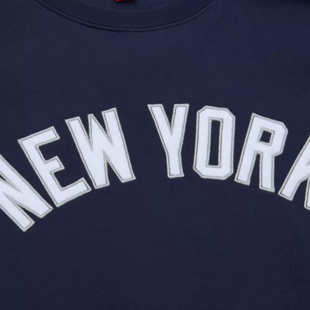 Apparel Mitchell & Ness Hoodies & Sweatshirts-There And Back Fleece Crew Current Logo New York Yankees