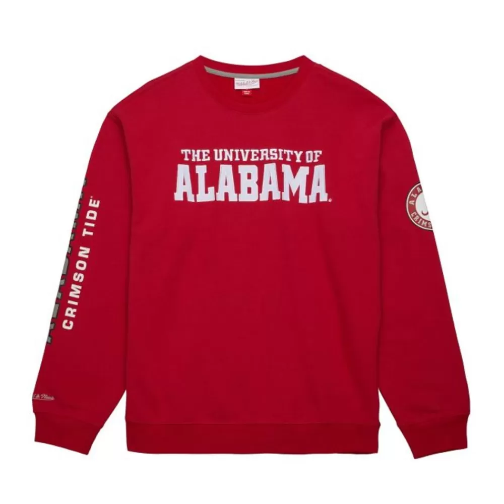 Apparel Mitchell & Ness Hoodies & Sweatshirts-There And Back Fleece Crew Current Logo University Of Alabama