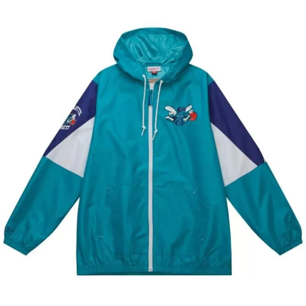 Apparel Mitchell & Ness Jackets & Outerwear-Throw It Back Full Zip Windbreaker Charlotte Hornets